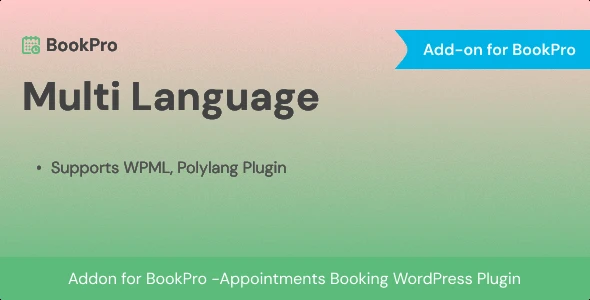 Multi Language Add-on for BookPro Plugin
