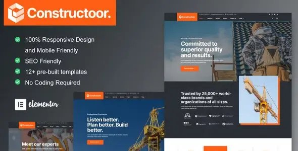 Constructoor – Construction & Building Elementor Template Kit