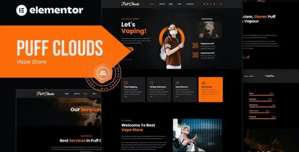 Puff Clouds – Vape Store Elementor Template kit