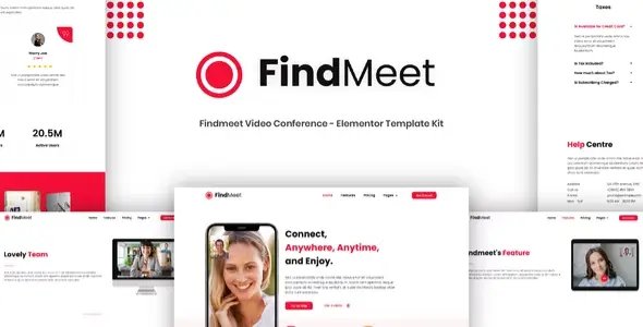 Findmeet – Video Conference Elementor Template Kit