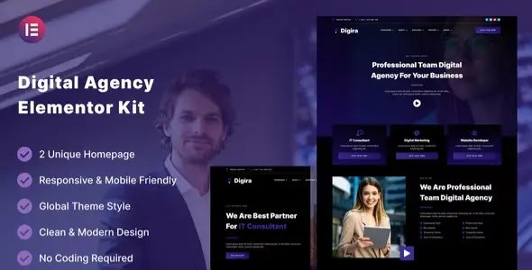 Digira – Digital Agency Services Elementor Template Kit