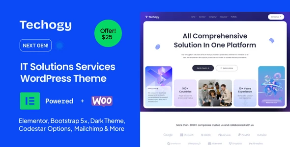 Techogy – IT Service And Technology WordPress Theme