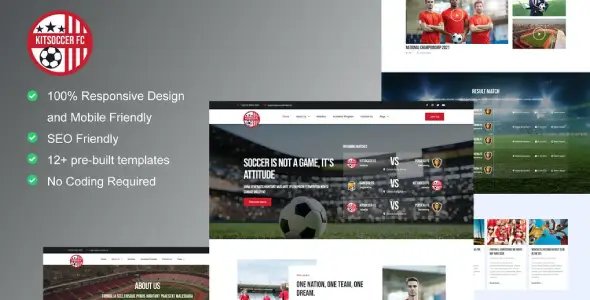 KitSoccer – Football Team & Sports Elementor Template Kit