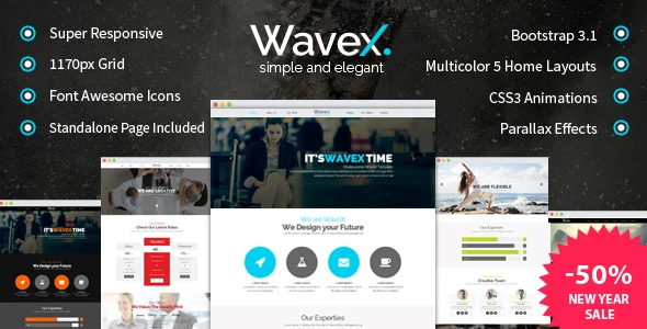 WaveX – One Page Parallax